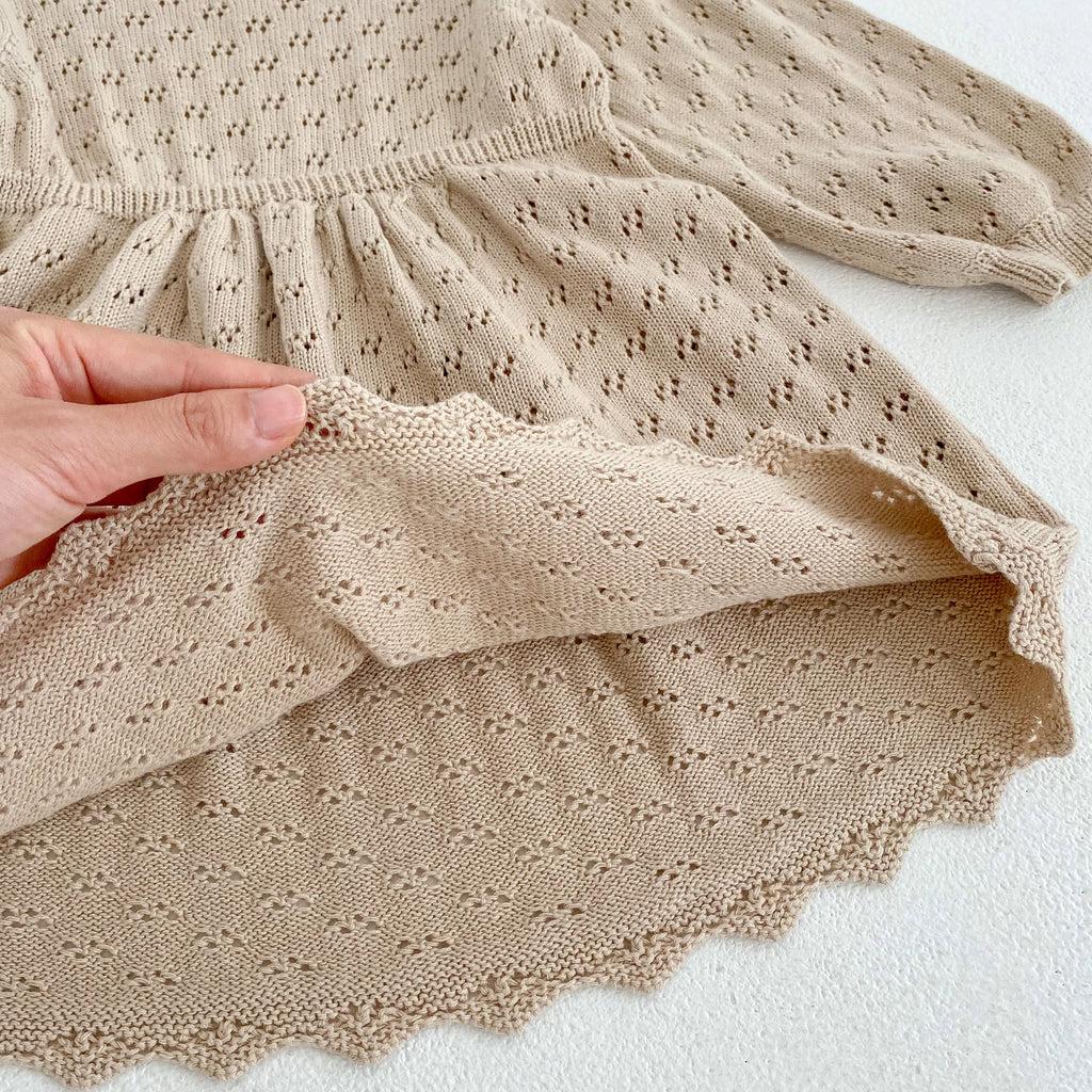 Baby Girl Knit Romper & Dress Top (0–12M)