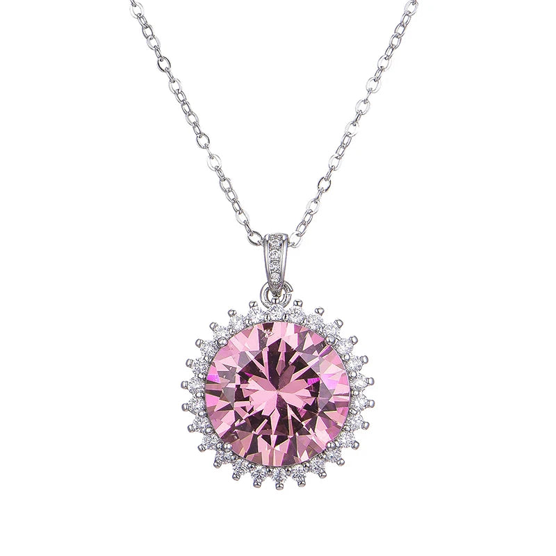 Huitan Fancy Round Pink Cubic Zirconia