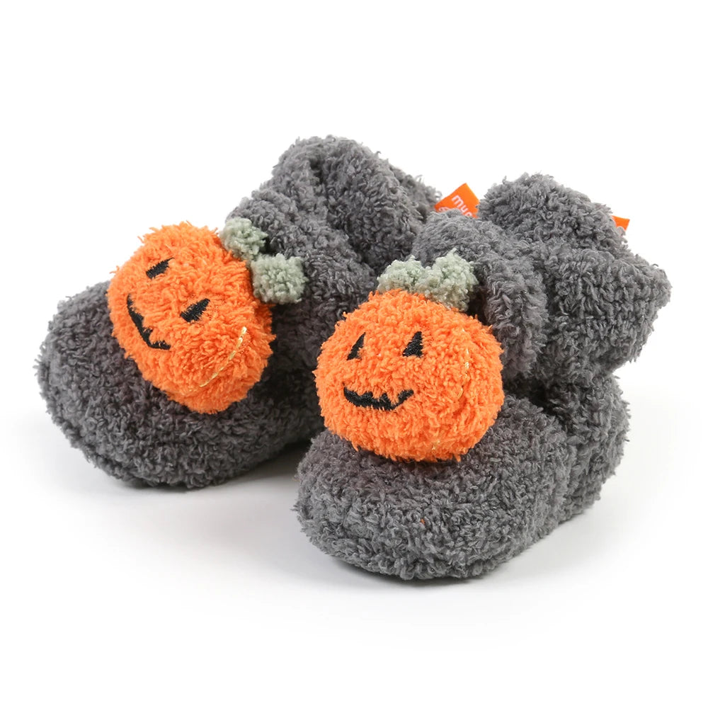 Baby Halloween Pumpkin Booties – Newborn First-Step Sock Shoes
