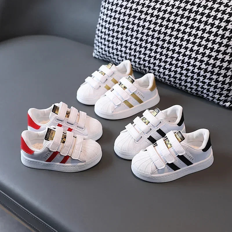 Kids White Sneakers – Breathable Non-Slip Casual Shoes