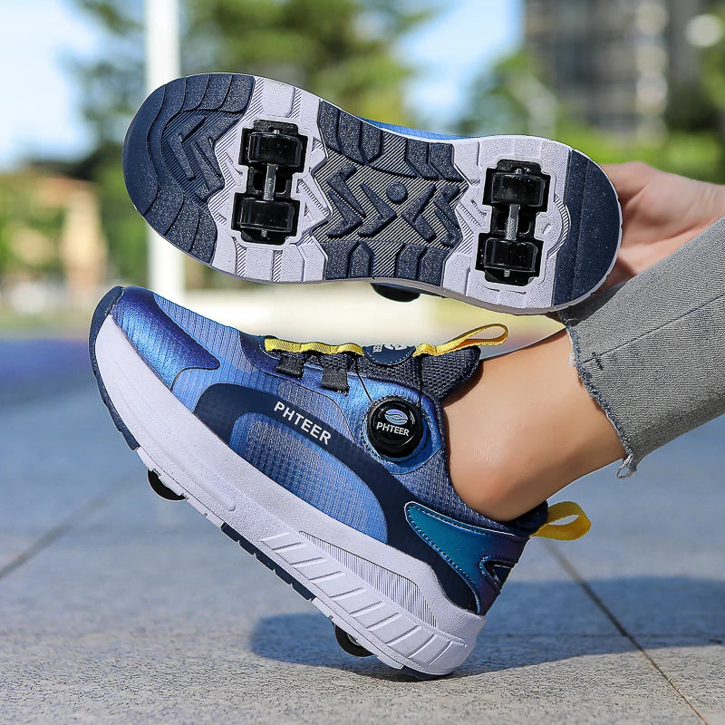 Kids Two-Wheel Roller Skates – Detachable Walking Shoes