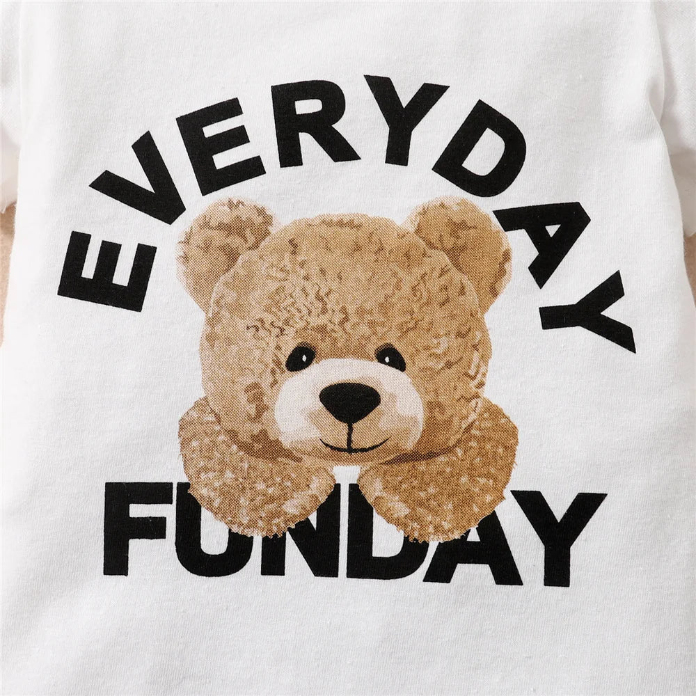 Baby Boy Summer Romper & Hat Set, Panda Print 2PCS