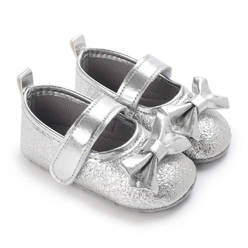 Baby Shoes (0–18M) – Plush Soft Bow Casual Sneakers