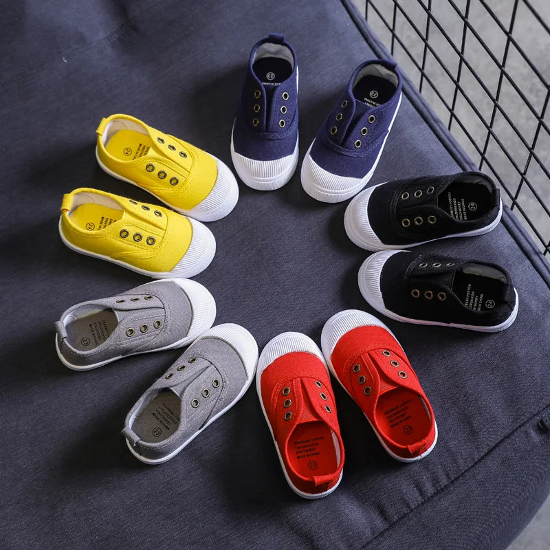Kids’ Canvas Sneakers – Candy Color, Comfortable School Shoes