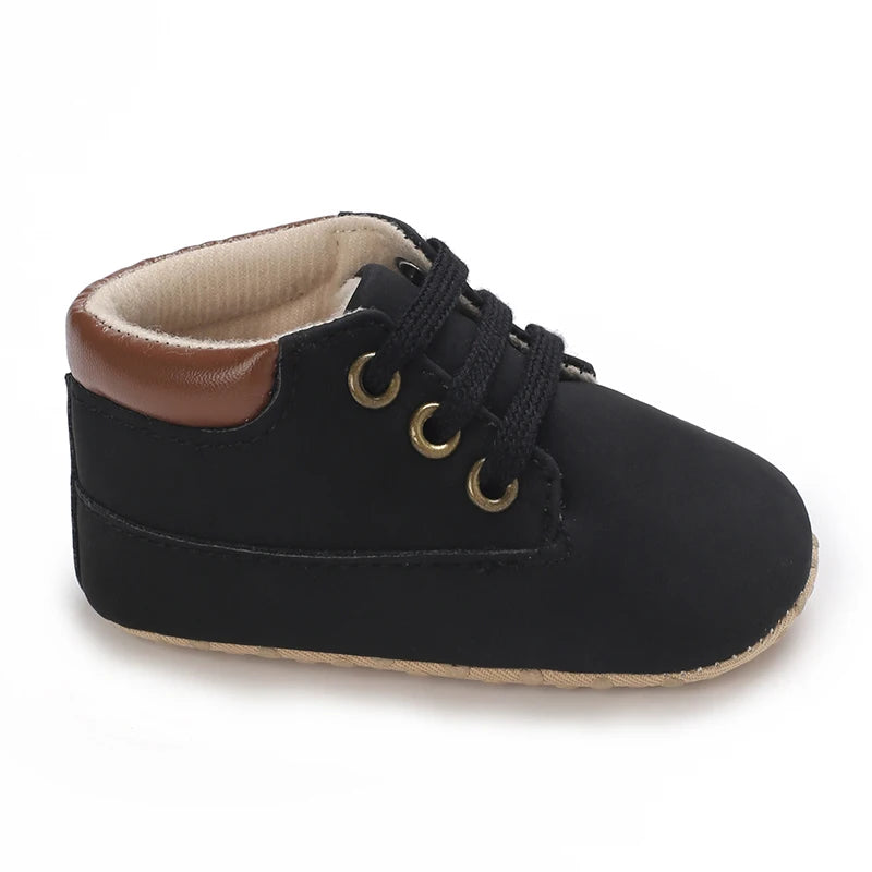 Baby Walking Shoes (0–18M) – Lace-Up Casual Flat Sneakers