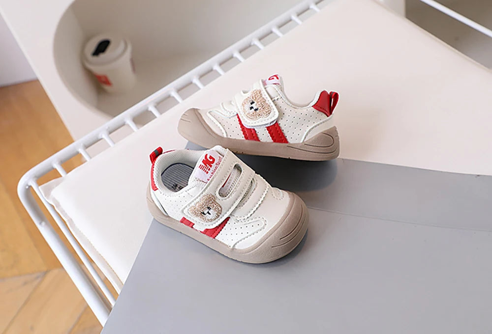 Kids PU Leather Sneakers – Soft-Soled First-Step Toddler Shoes