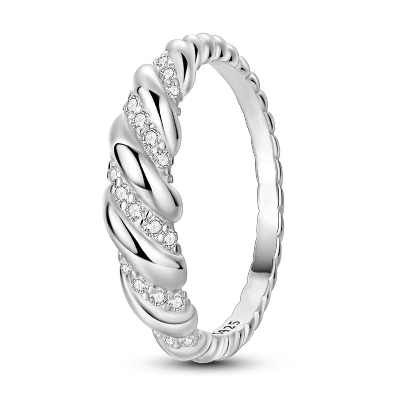 925 Silver Zircon Round Ring