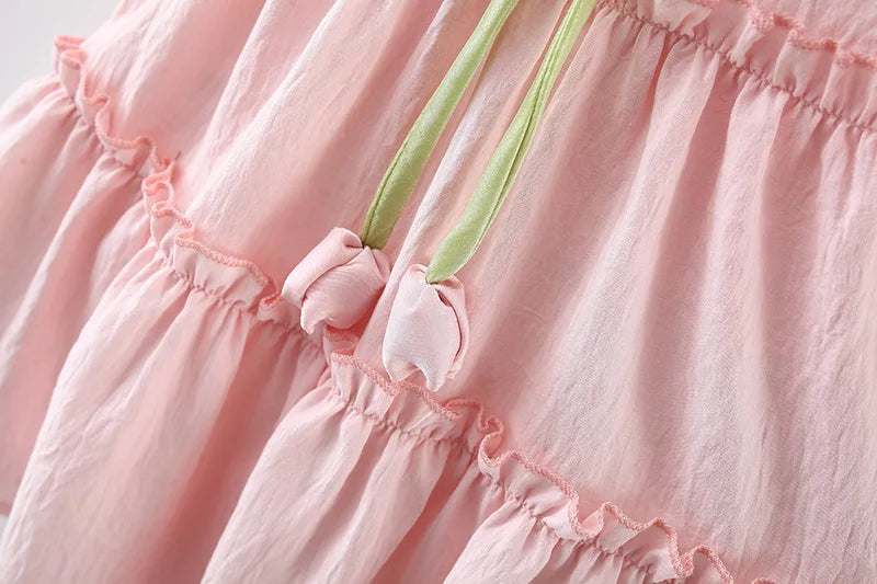 9M to4 Years Old Pink Ruffled Sleeve Baby Girl Dress