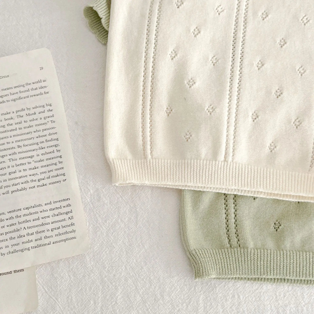 Baby Girl Knit Tee & Shorts Set – Summer (0–2Y)