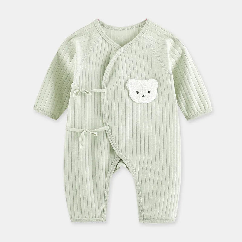 Baby Bear Cotton Romper – Long Sleeve (0–12M)