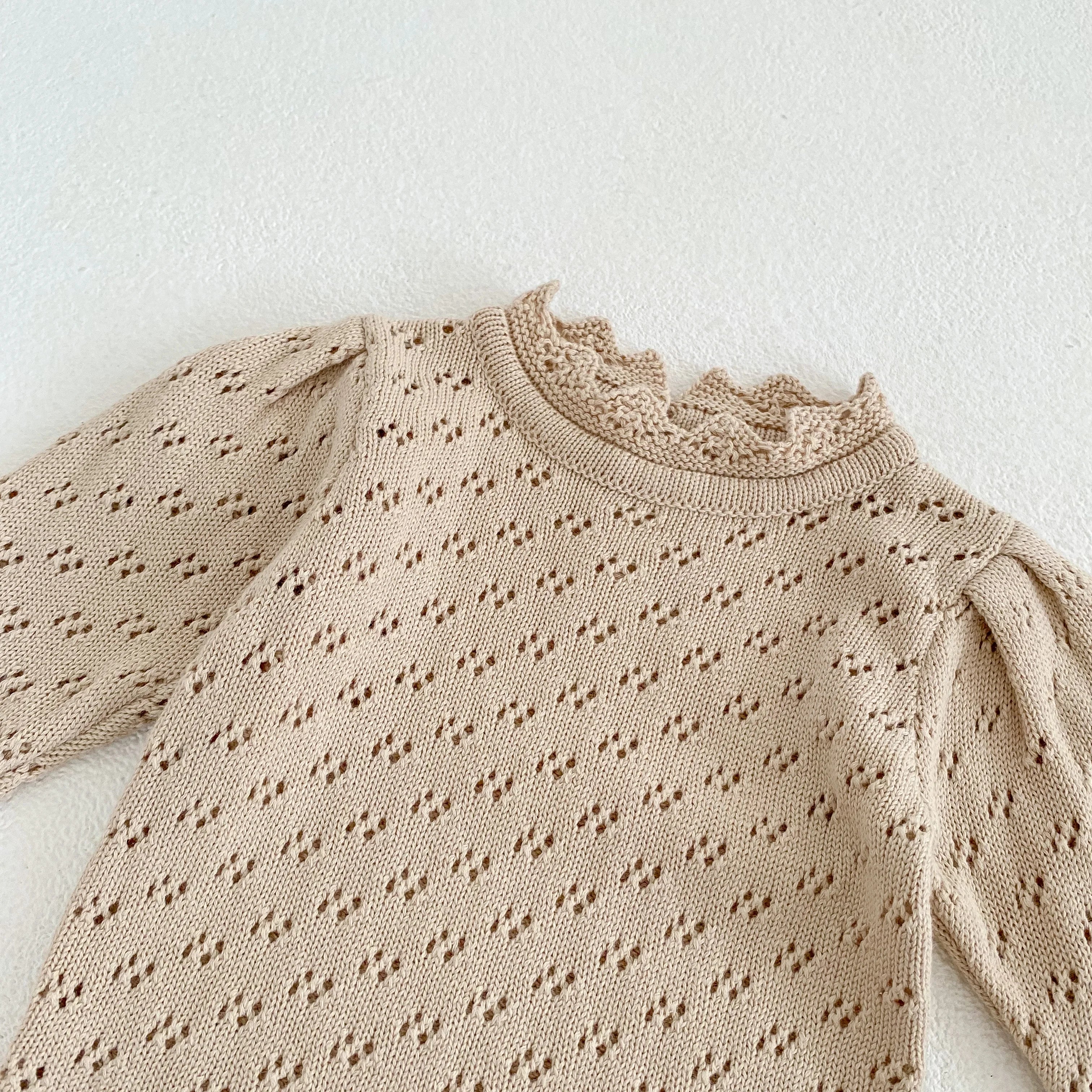 Baby Girl Knit Romper & Dress Top (0–12M)