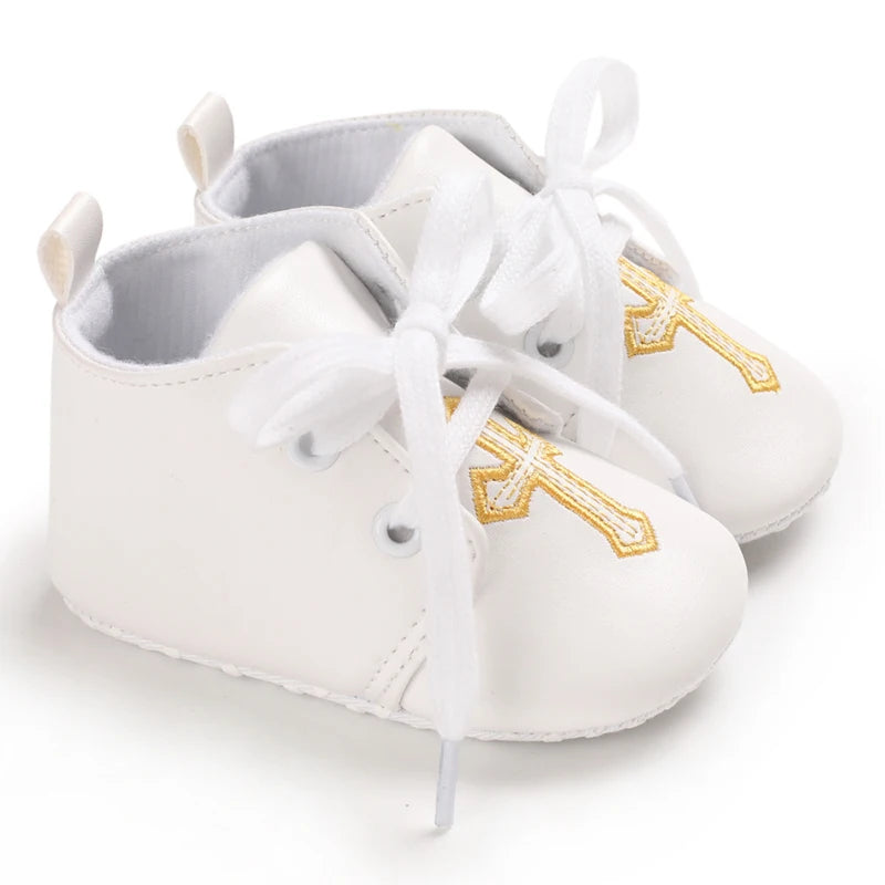 Infant Spring Sneakers (0–18M) – White Non-Slip Soft-Soled Shoes