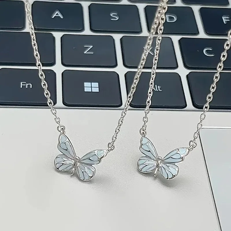New Butterfly Lamp Necklace Female