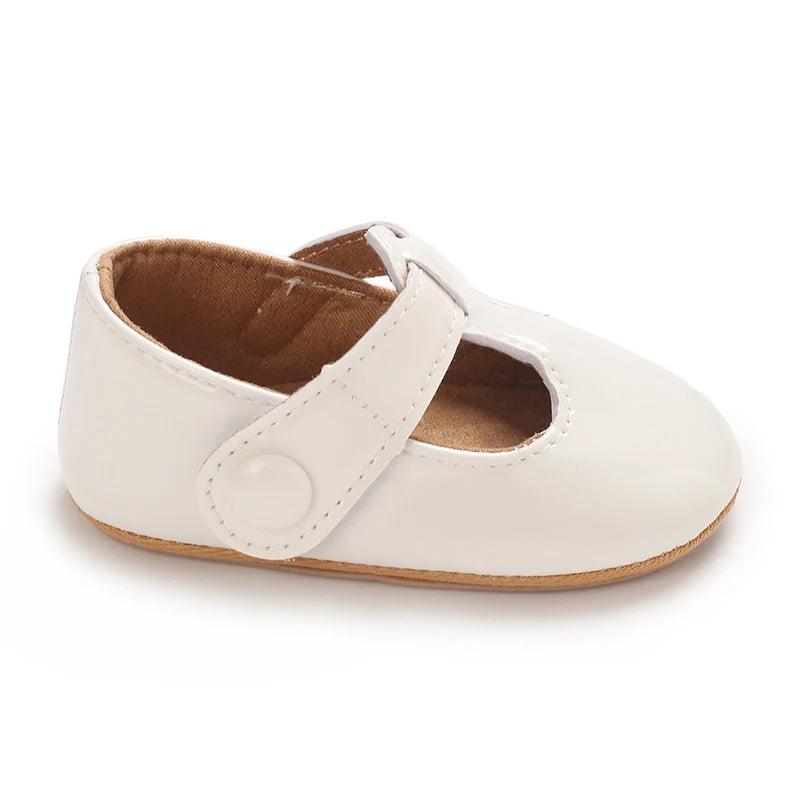 Baby Mary Jane Shoes (0–18M) – PU First Walkers with Bowknot