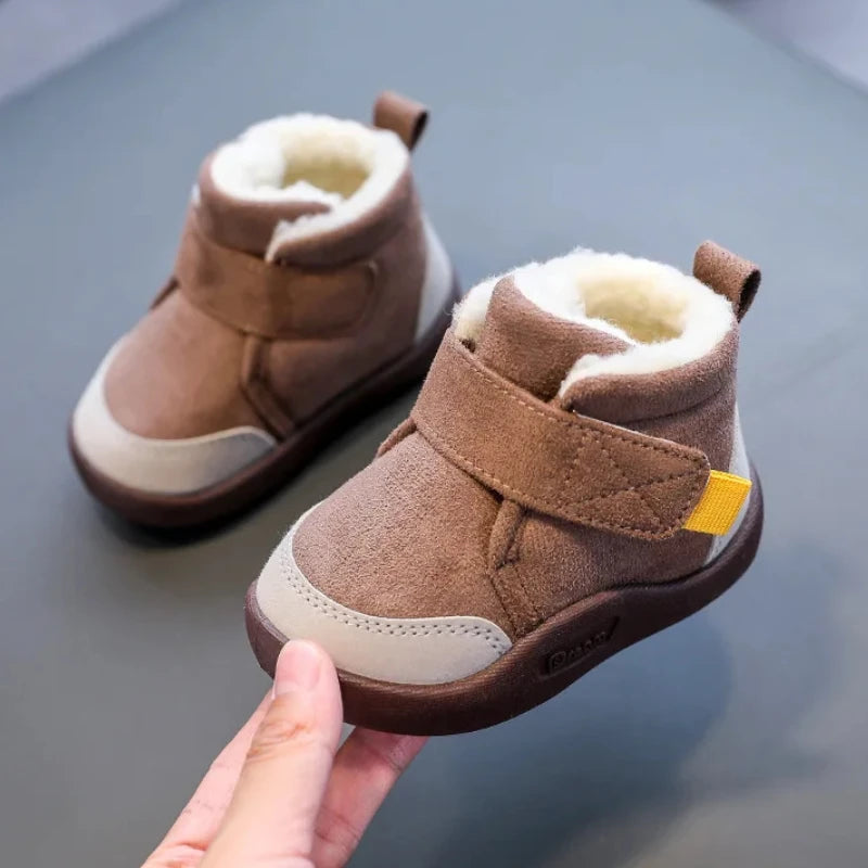 Kids Winter Snow Boots (0–5Y) – Plush Warm Non-Slip Sneakers