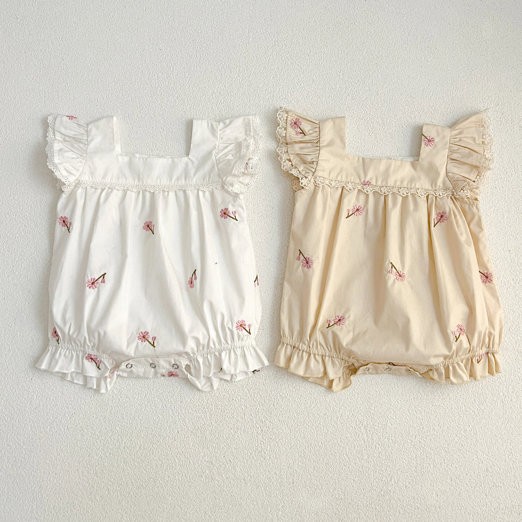 Baby Girls Sleeveless Embroider Flower