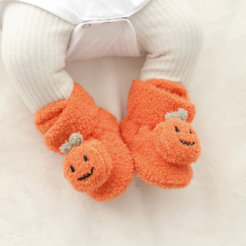 Baby Halloween Pumpkin Booties – Newborn First-Step Sock Shoes