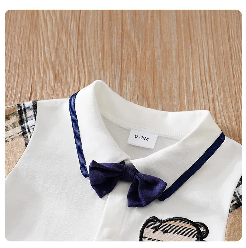 Baby Jumpsuit – Gentleman Bear Embroidered (0–18M)