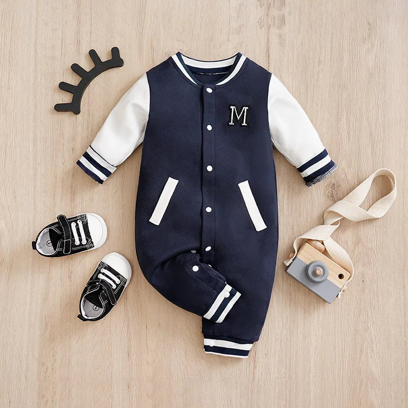 Newborn Baseball Romper, 0–12 Months
