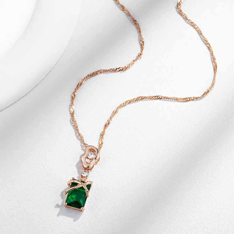 Kinel Luxury Square Green Natural Zircon