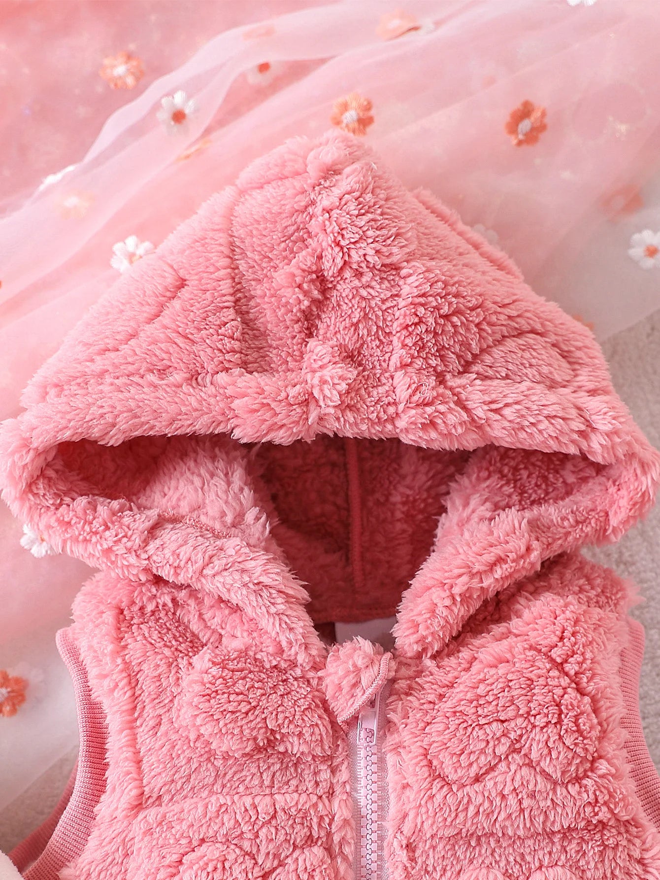 Fashionable Baby Girl Outfit, 3-Piece Jacquard Love Plush Set