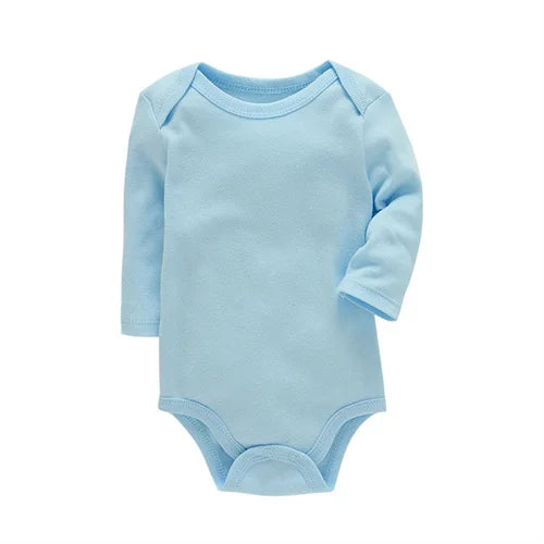 Baby Romper – Solid Color Cotton (3–24M)