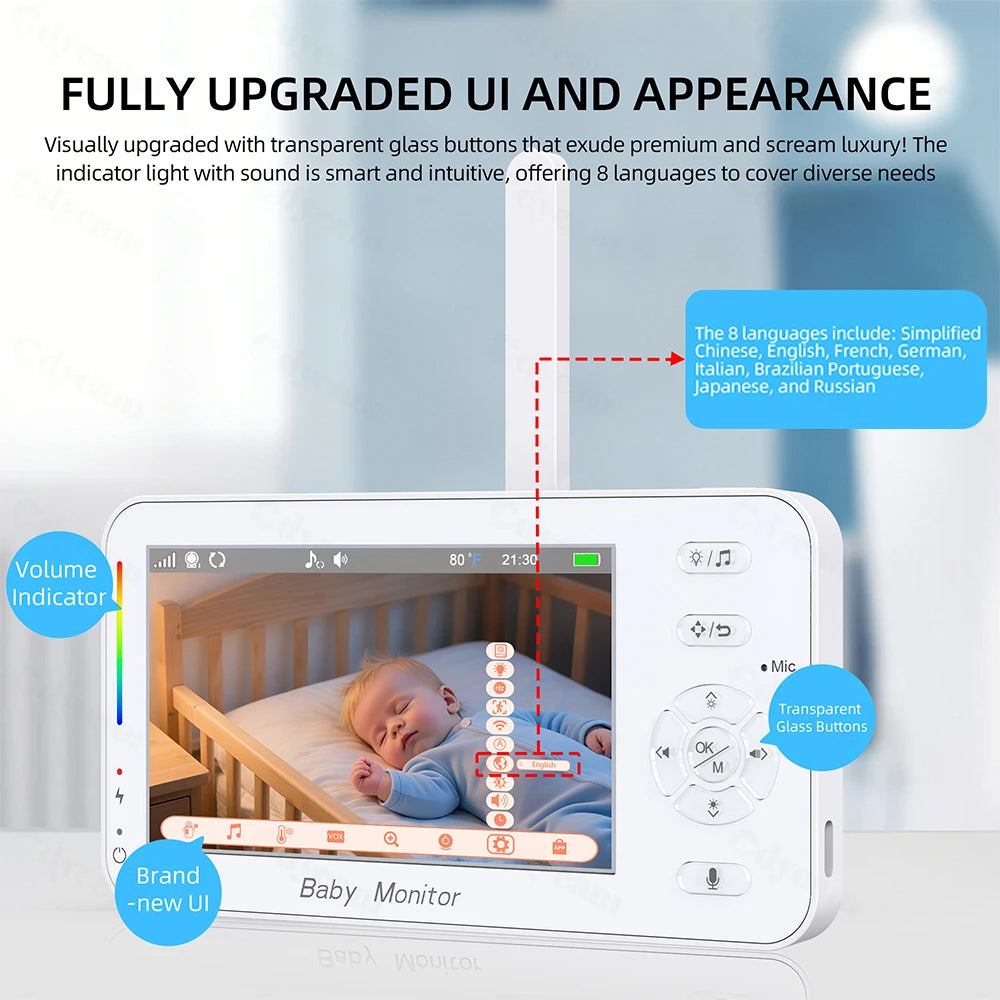 1080P HD Baby Monitor – WiFi, 4.3" Display & Night Vision