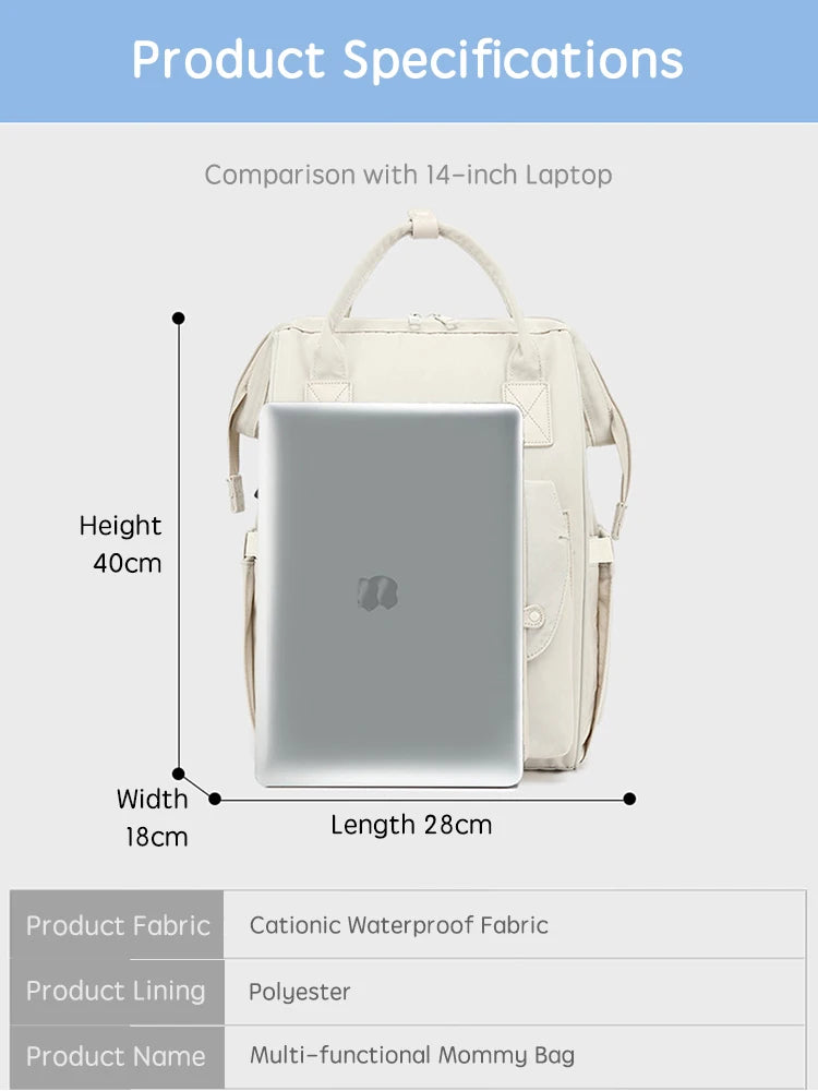 Maternity Diaper Backpack for Travel – Waterproof with Stroller Hooks