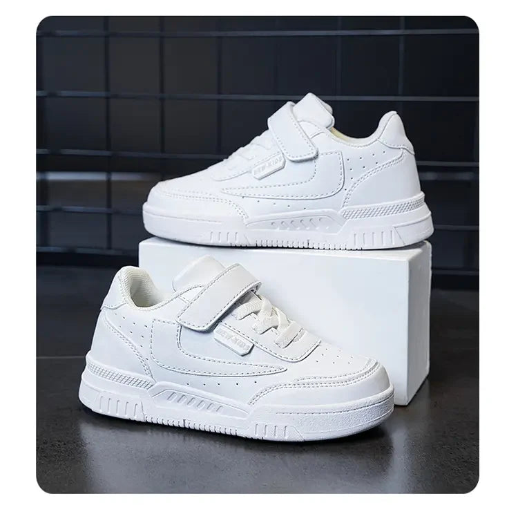 Kids’ Running Sneakers – Leather & Mesh, Non-Slip Shoes