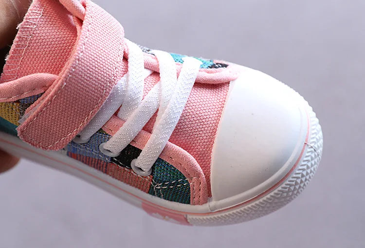 Kids’ Canvas Sneakers – Breathable Checkered Casual Shoes