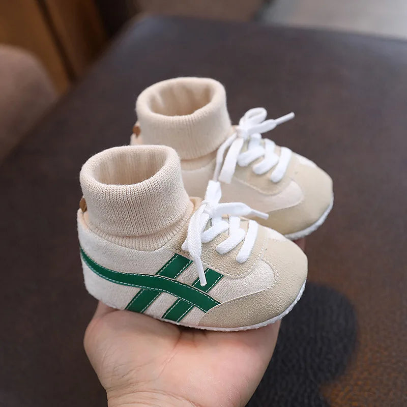 Baby Shoes & Socks (6–12M) – Soft Bottom Anti-Slip Sneakers
