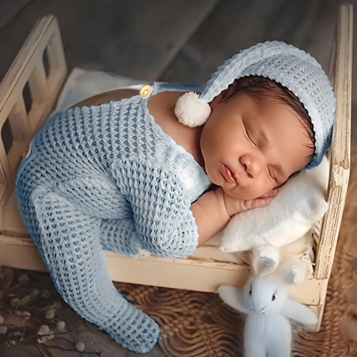 Infant Footed Romper Set, Photo Shoot Outfit with Hat