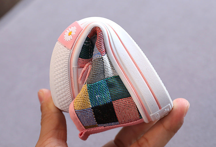 Kids’ Canvas Sneakers – Breathable Checkered Casual Shoes