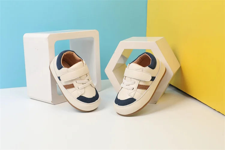 Baby & Toddler Leather Sneakers (0–5Y) – Soft Sole Outdoor Shoes