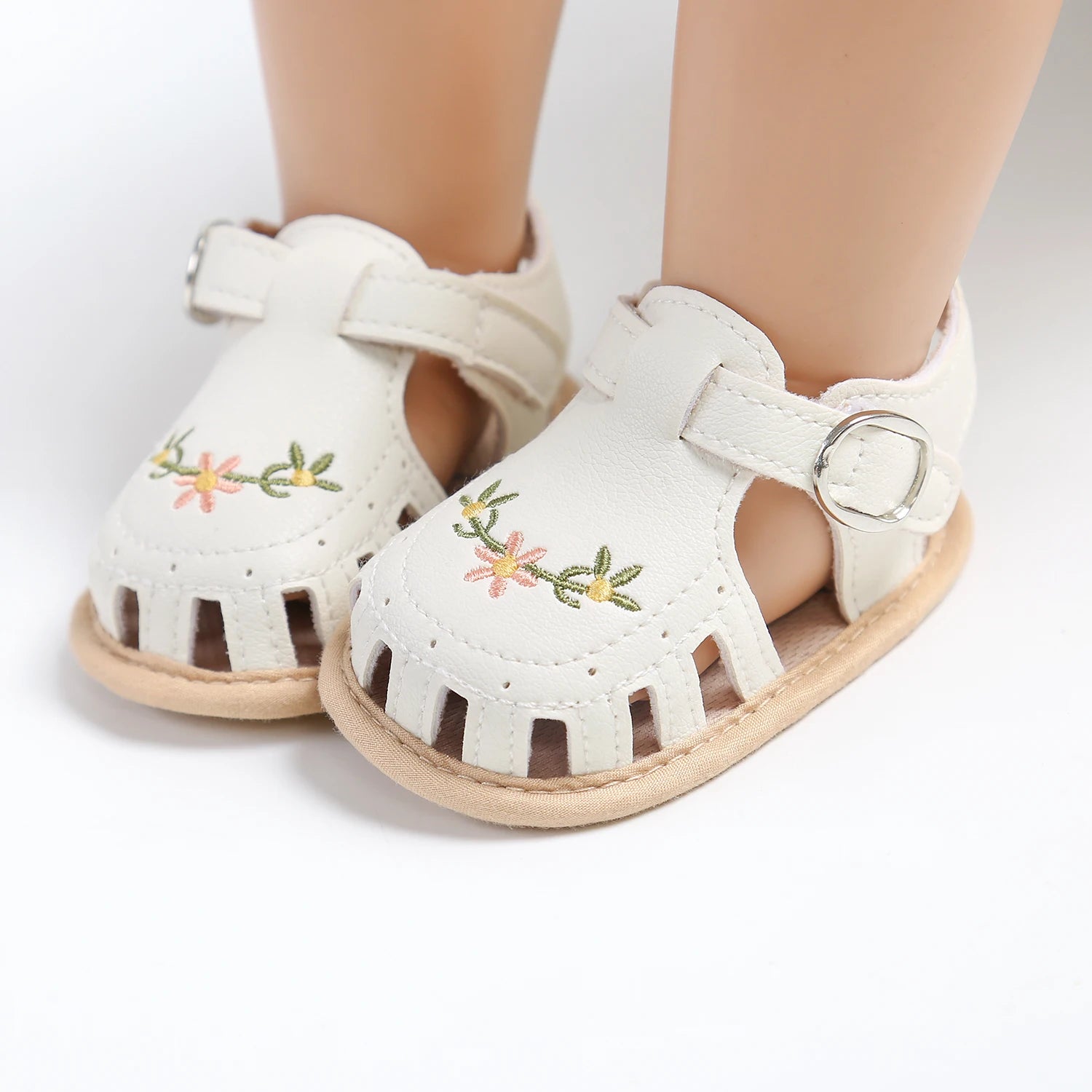 Baby Girl Summer Sandals – Breathable Lightweight Floral Wrap-Toe Shoes