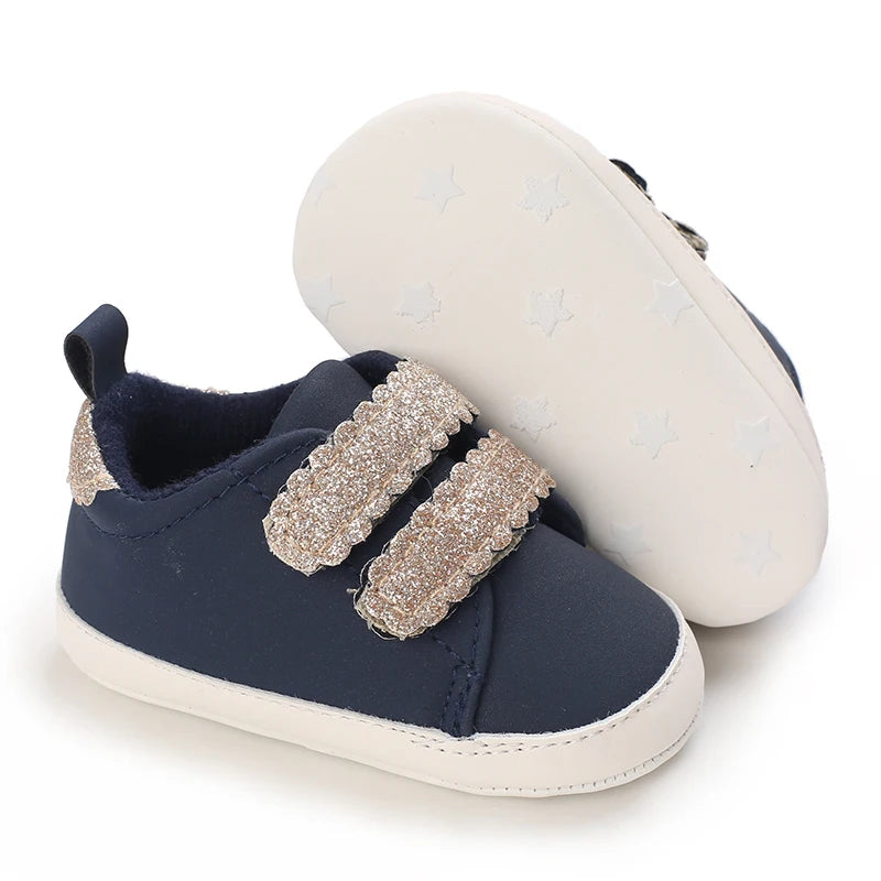 Infant Spring Sneakers – White Soft-Sole Non-Slip Prewalker Shoes