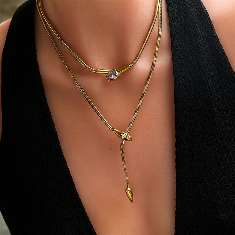 Snakehead Zircon Necklace