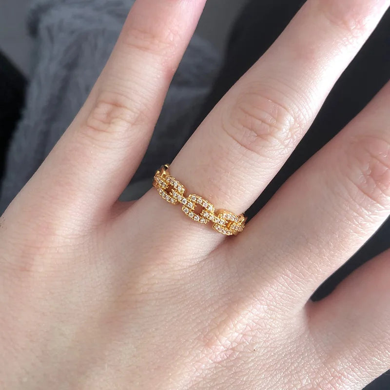 Dainty Zircon Gold Crystal Ring