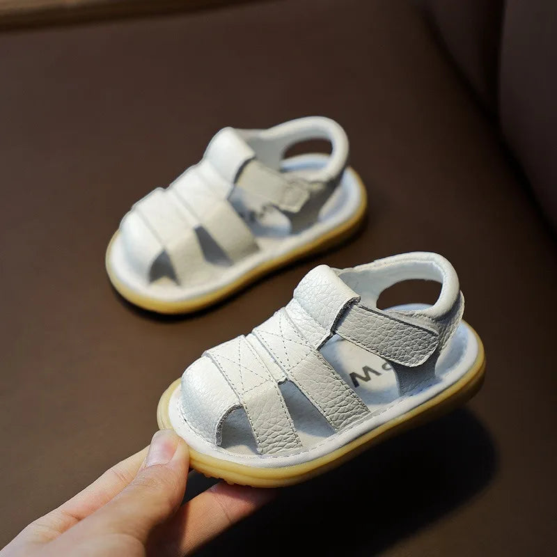 Baby Leather Sandals – Soft Anti-Collision Summer Shoes for Toddlers