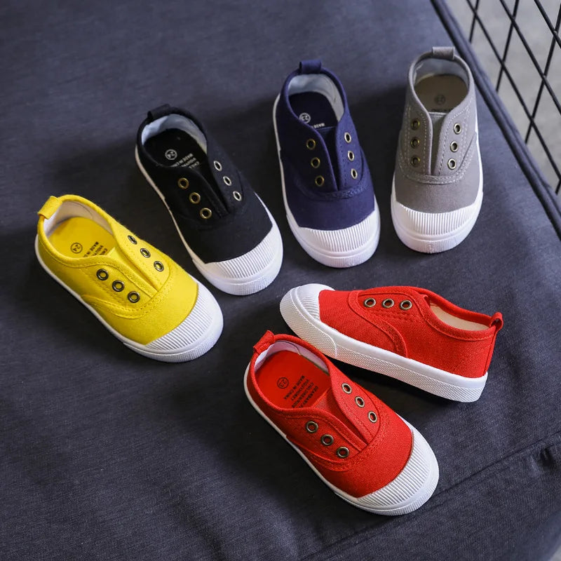 Kids’ Canvas Sneakers – Candy Color, Comfortable School Shoes