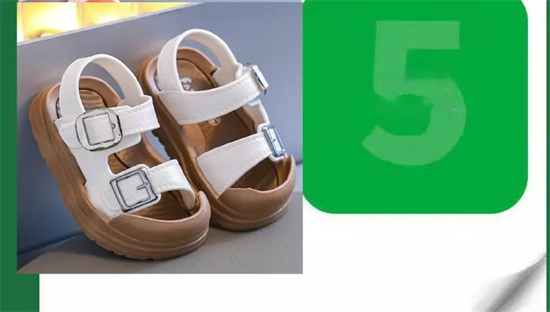 Kids’ PVC Summer Sandals – Buckle, Non-Slip, Waterproof