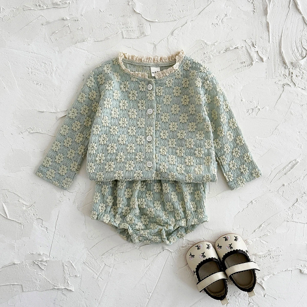 Breathable Long Sleeve Top & Shorts Baby 2Pcs Set