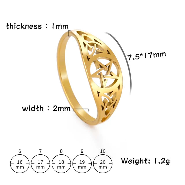Cazador  Triquetra Irish Celtics Knot Rings for Women Stainless Steel Talisman Amulet Man Ring Jewelry 2026 Couple Gifts