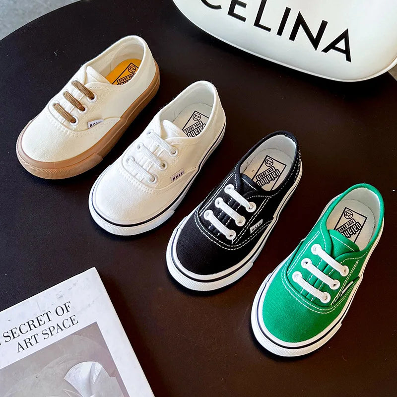 Kids Spring/Autumn Canvas Sneakers – Colorful Soft-Soled Shoes