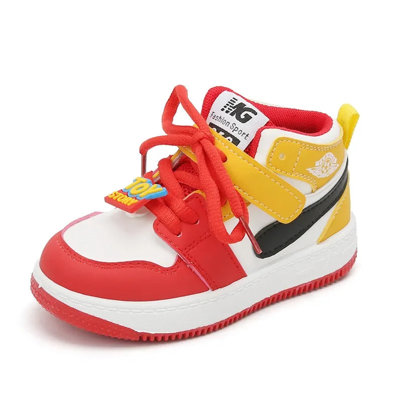 Kids’ High-Top Sneakers – Soft-Soled, Non-Slip Sports Shoes