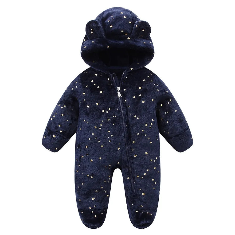 Cute Baby Jumpsuit – Warm Fleece (0–1Y)