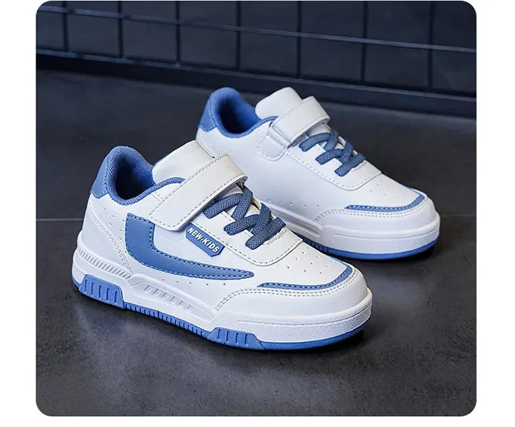 Kids’ Running Sneakers – Leather & Mesh, Non-Slip Shoes