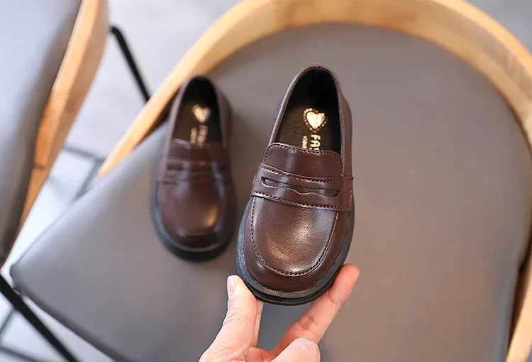 Kids’ Leather Loafers – Slip-On School & Party Shoes (21–36)