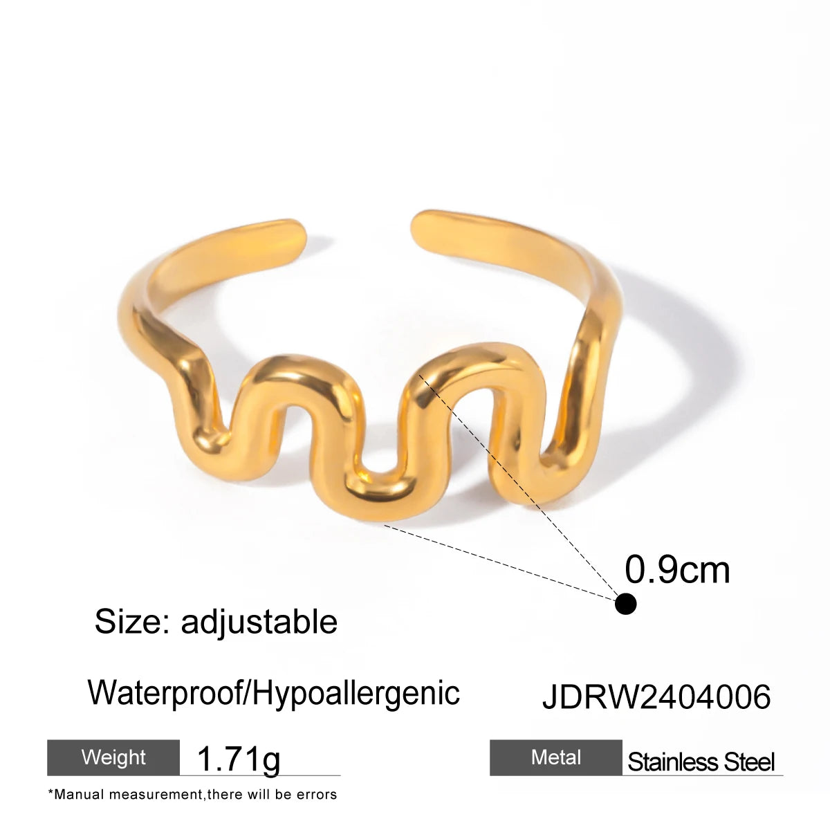 Gold Stainless Steel Hollow Ring