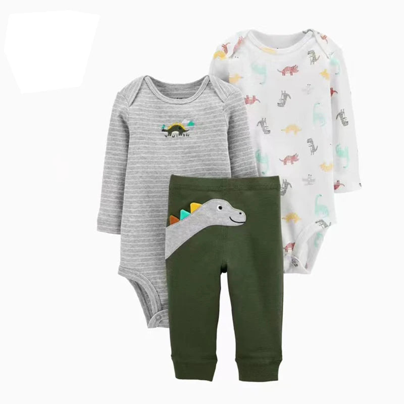 Baby Boy/Girl Animal 3-Piece Outfit – Autumn (0–12M)
